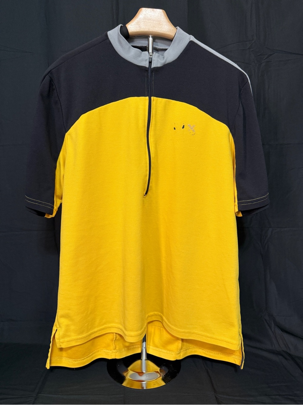 Polo by Ralph Lauren Yellow and Black Short-Sleeve Half-Zip Polo Vintage